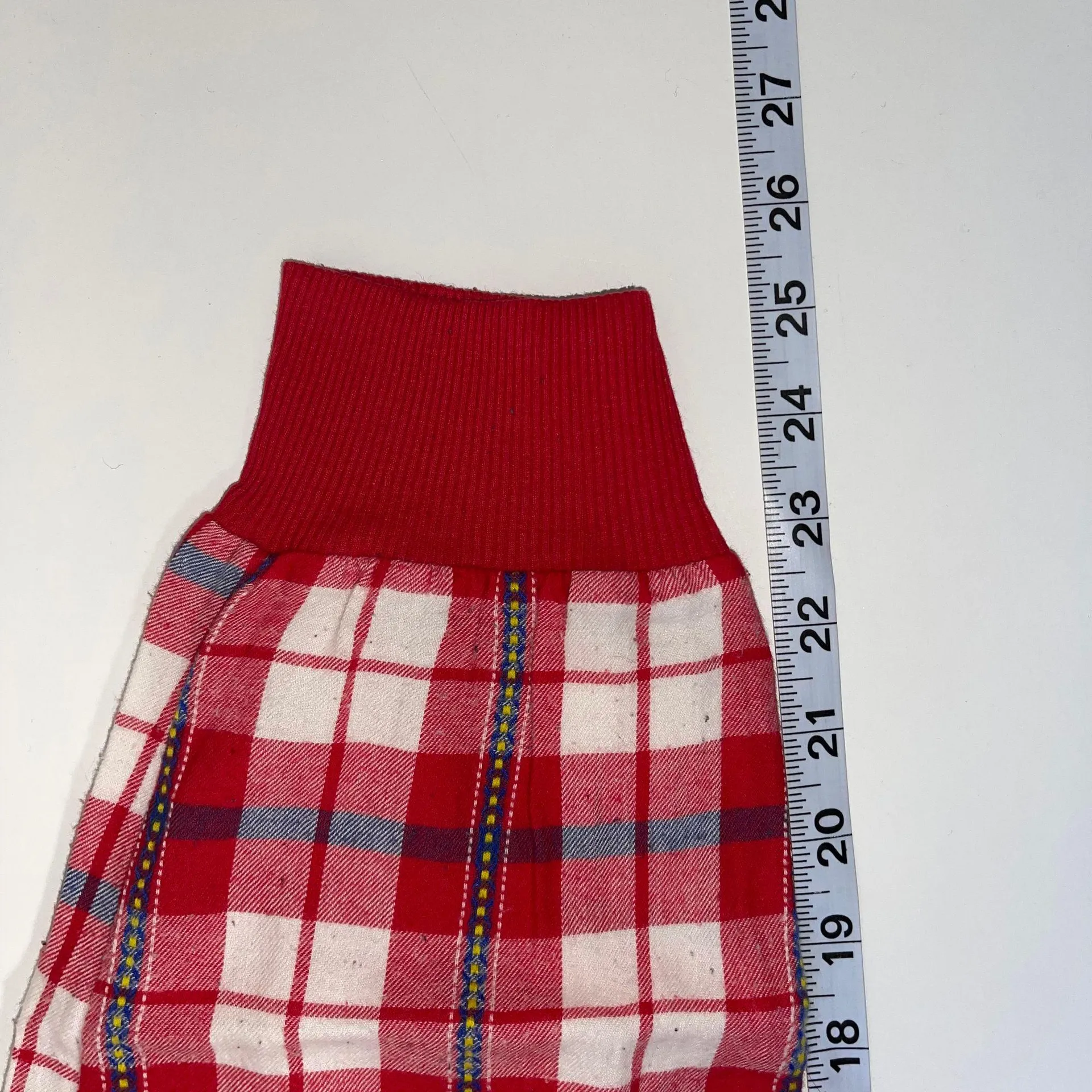 Red White & Navy Blue Plaid Drawstring Jogger Pajama Pants - Image 9