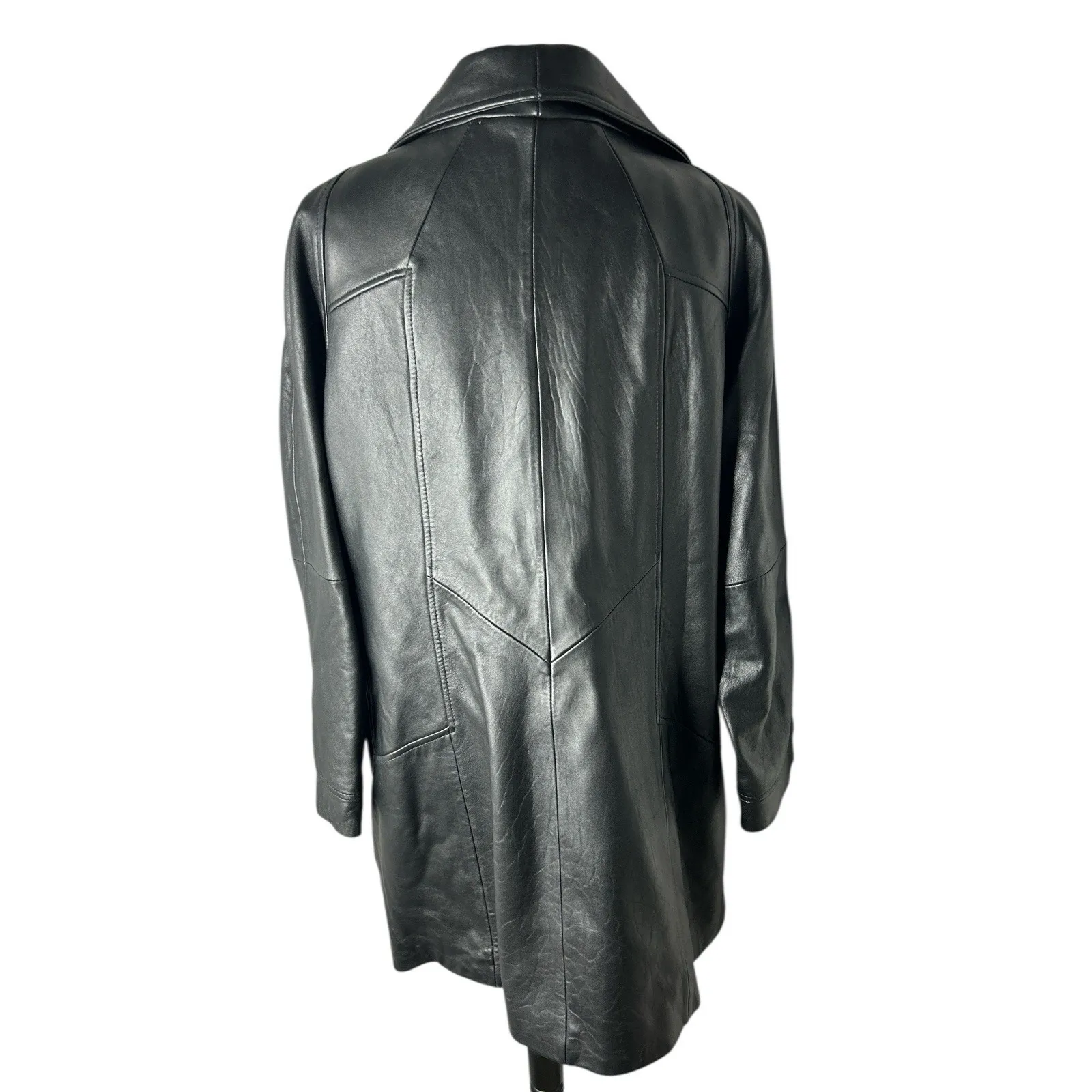 Preston & York Lambskin Leather Jacket Womens Sz 1X Plus Black Full Zip - Image 3