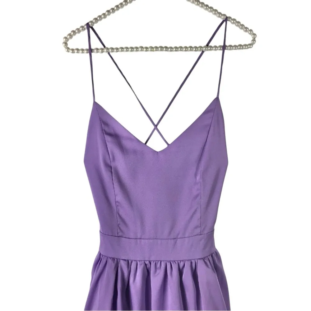 TOBI Purple Lavender Open Back Tulle Dress - Image 2