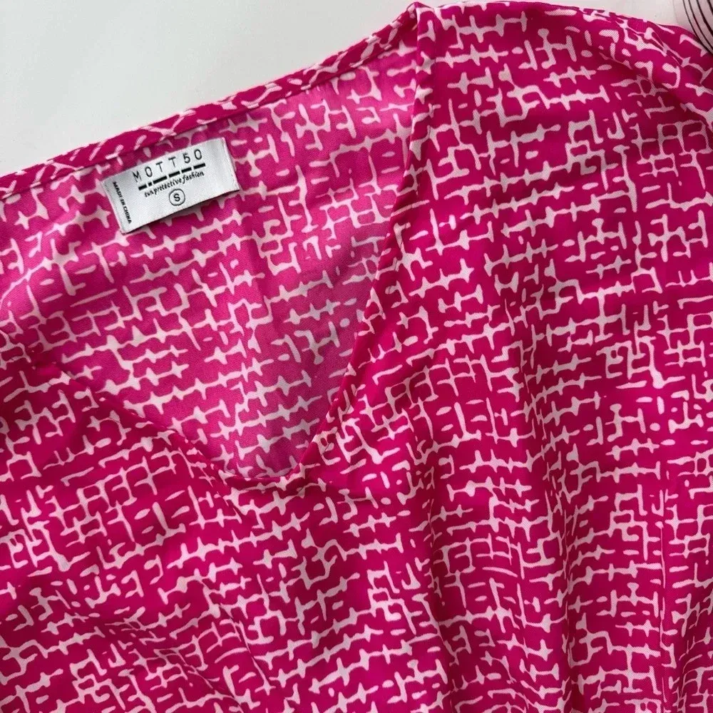 MOTT50 Fuchsia Basketweave Charlotte‎ Dress Size Small Pink - Image 4