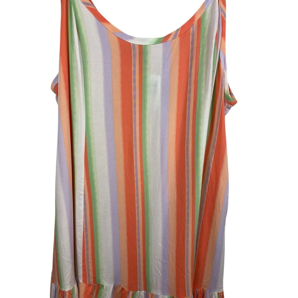 Torrid Challis Striped Trapeze Spaghetti Strap Sleeveless Midi Dress 4x NWT - Image 3