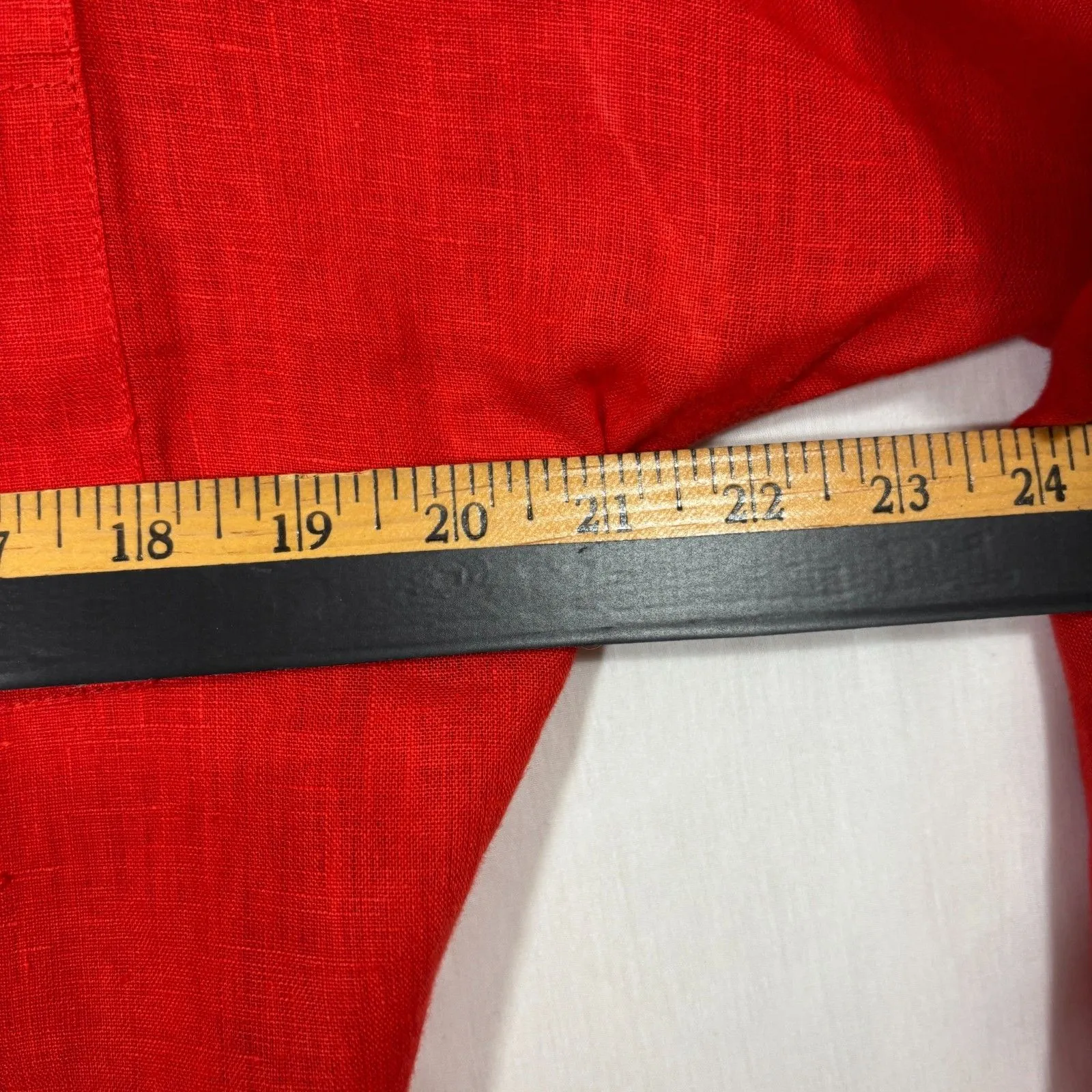 Vtg I. Magnin Linen Blazer Womens 12 Red 80s/90s Minimalist Retro Holiday - Image 4