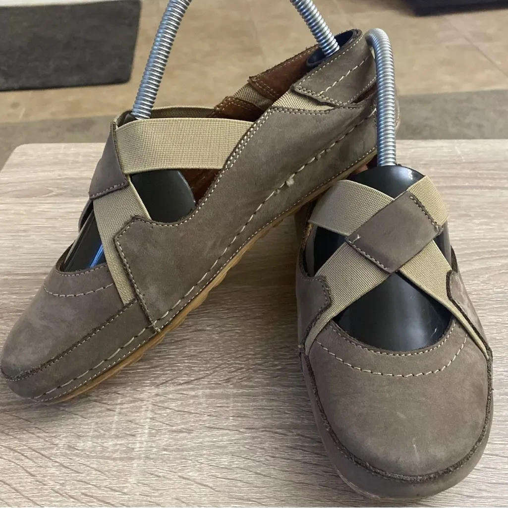 V Italia Gray Leather Shoes EU 39 Shock Absorbent Sole ~Comfort Size 8 - Image 2