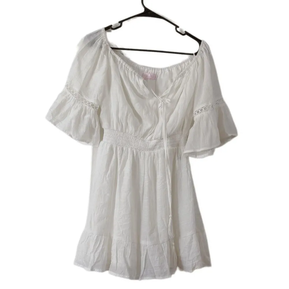 Pink Lily White Boho‎ Dress - Image 2