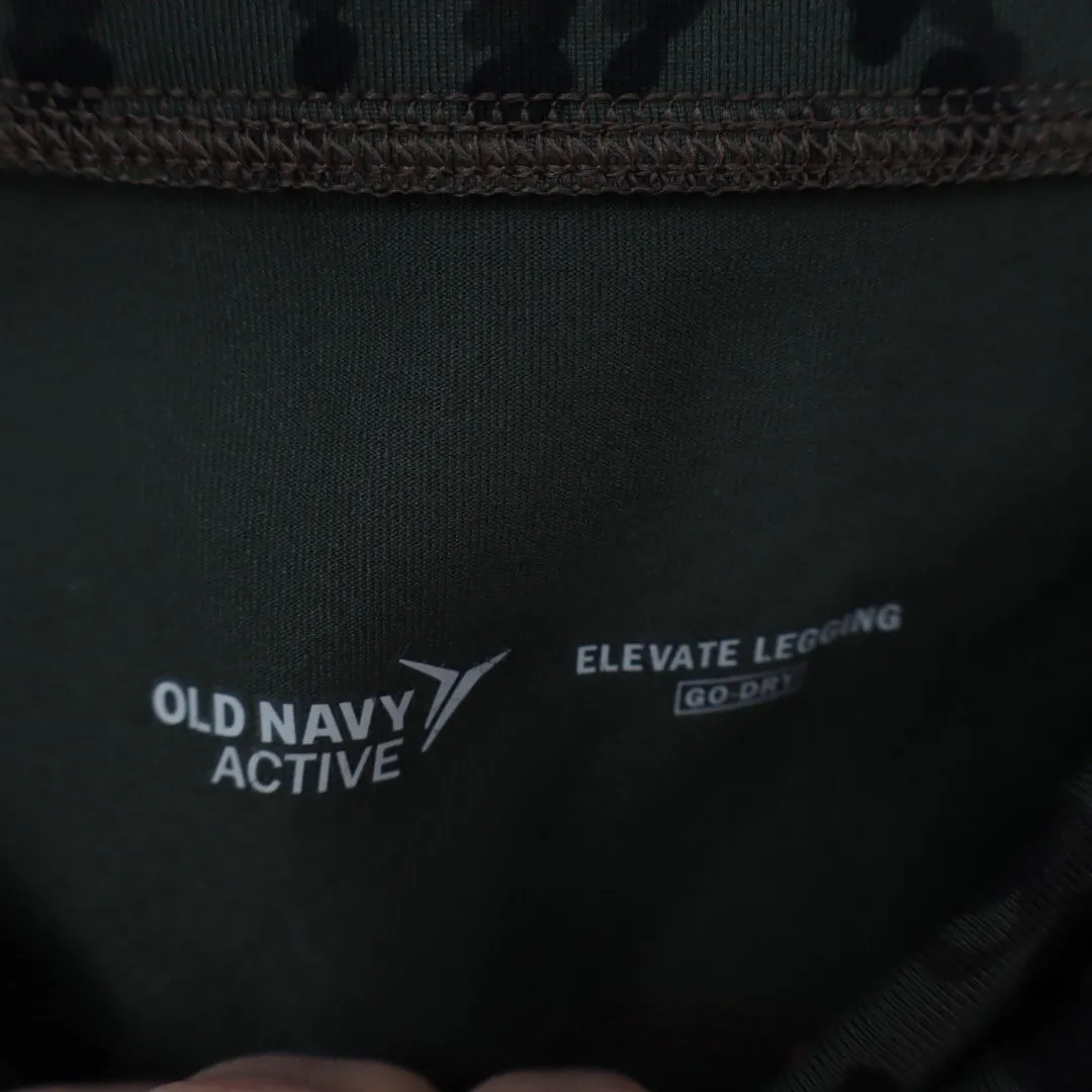 Old Navy Active Elevate Legging Go Dry Leopard Print Olive Green XL - Image 4