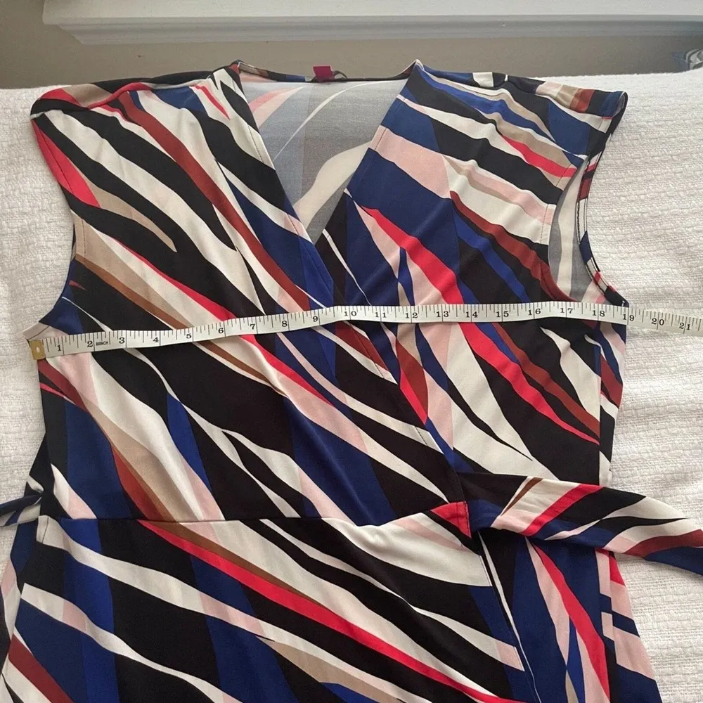 XL Vince Camuto Graphic Zebra Wrap Dress - Image 9