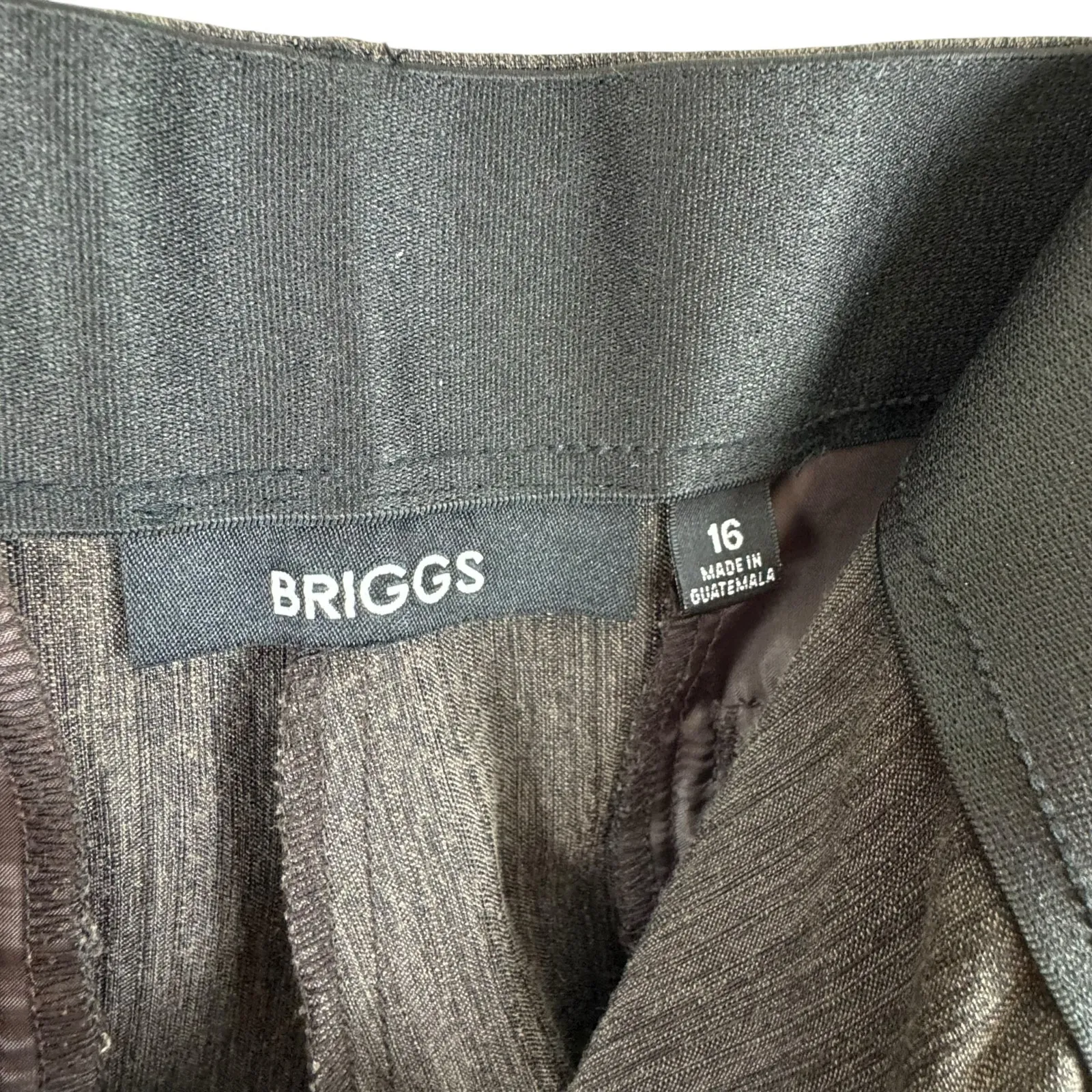 Briggs Light Brown High Rise Straight Leg Lightweight Trouser Dress Pants Sz 16 - Image 5