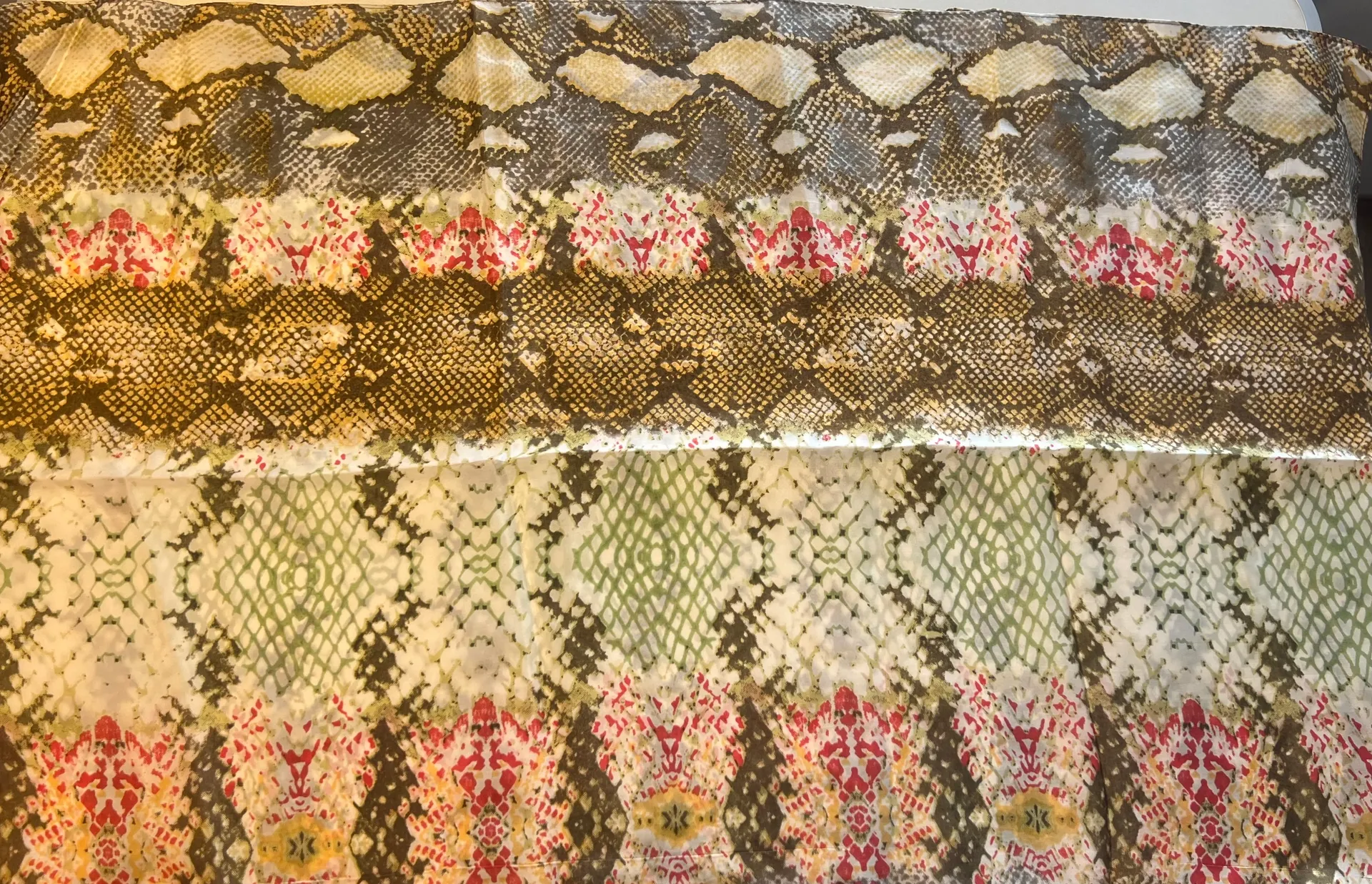 Chico’s | ladies snake print rectangular silk scarf  - Image 6