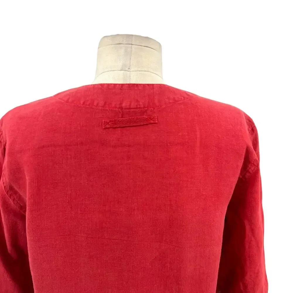 TOAST Shirt Red Natural Linen‎ V - Image 7
