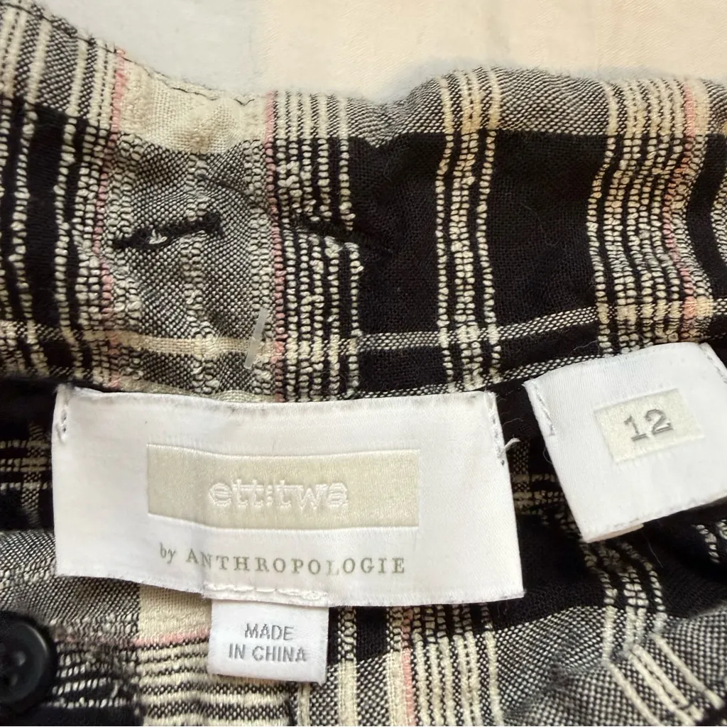 Ett:Twa by Anthropologie Luca Wide-Leg Plaid Pants High Waist Fall Vintage SZ 12 - Image 10