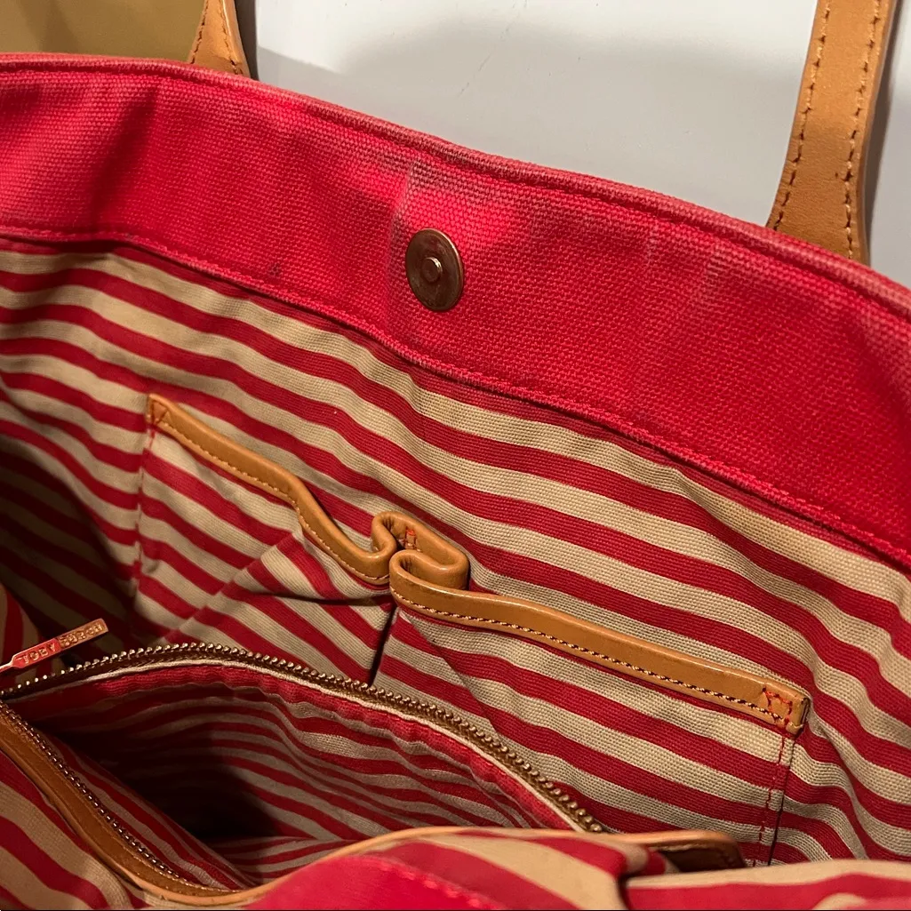 Tory Burch Red Tote with Tan Handles - Image 15