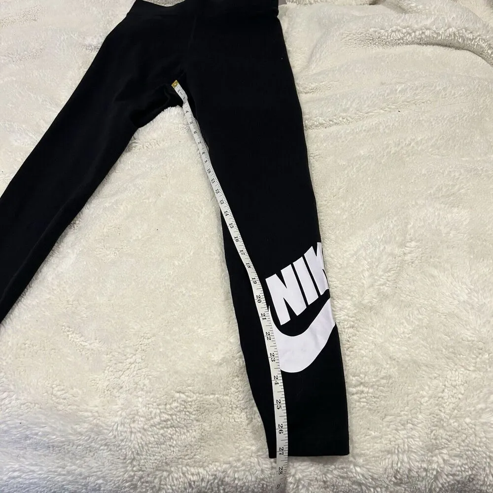 Nike Tight Fit High Rise‎ Full Length Legging CZ8528-010 Black-White Women Small - Image 6