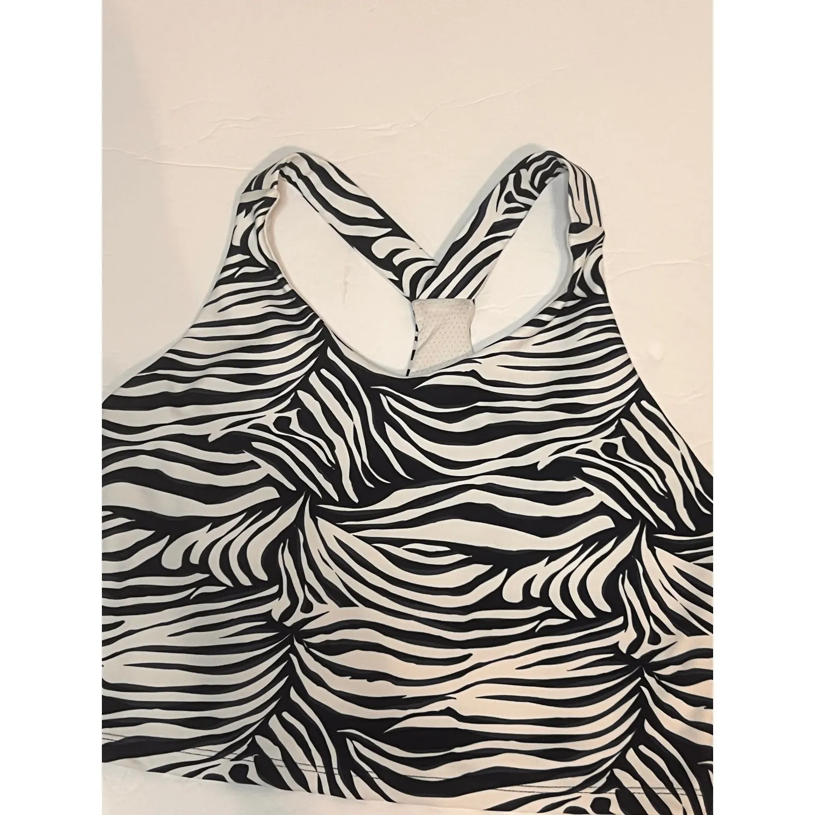 KYODA Allure Animal Zebra Print White Black Activewear Bra Top Large‎ - Image 2