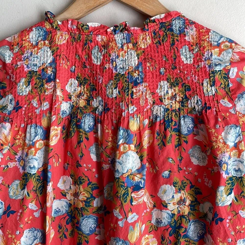 J.Crew Liberty Popover in Coral with Ruffle neck - Image 8