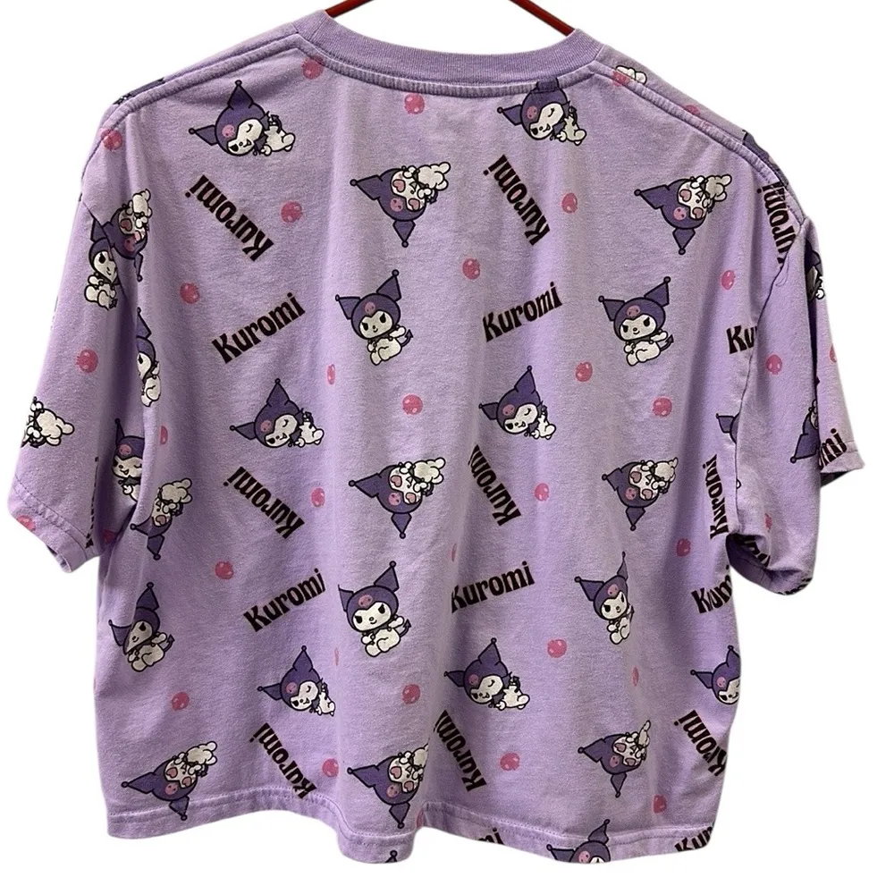 Sanrio Kuromi Bioworld Cropped Short Sleeve Tee Lavender Purple Womens XL - Image 5