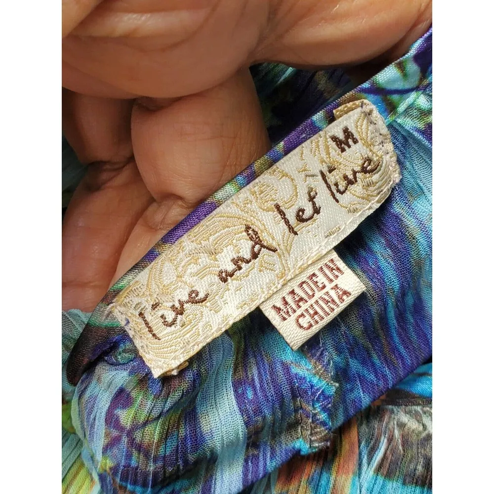 Live And Let Live Women Polyester Round Neck Half Sleeve Pullover Blouse Size M - Image 7