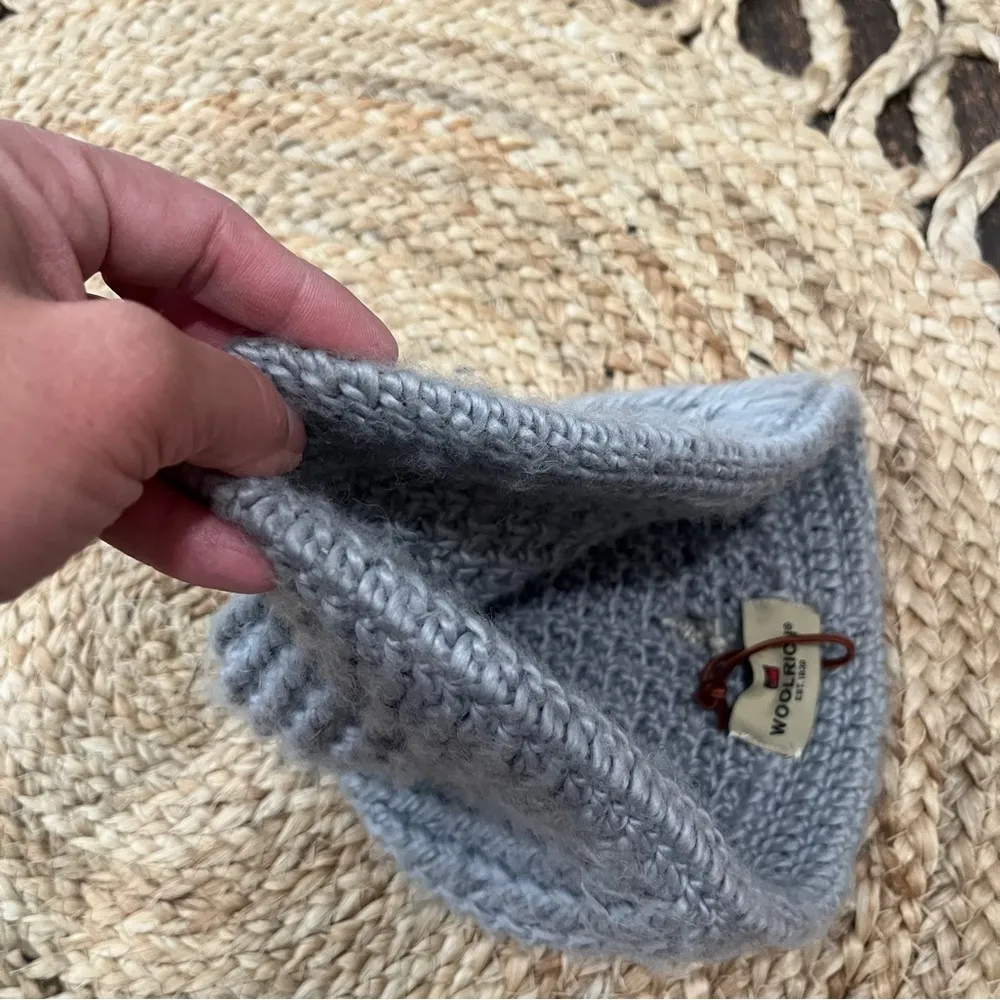 Woolrich Chunky Knit Radar Hat in Gray Wool Beanie - Image 4