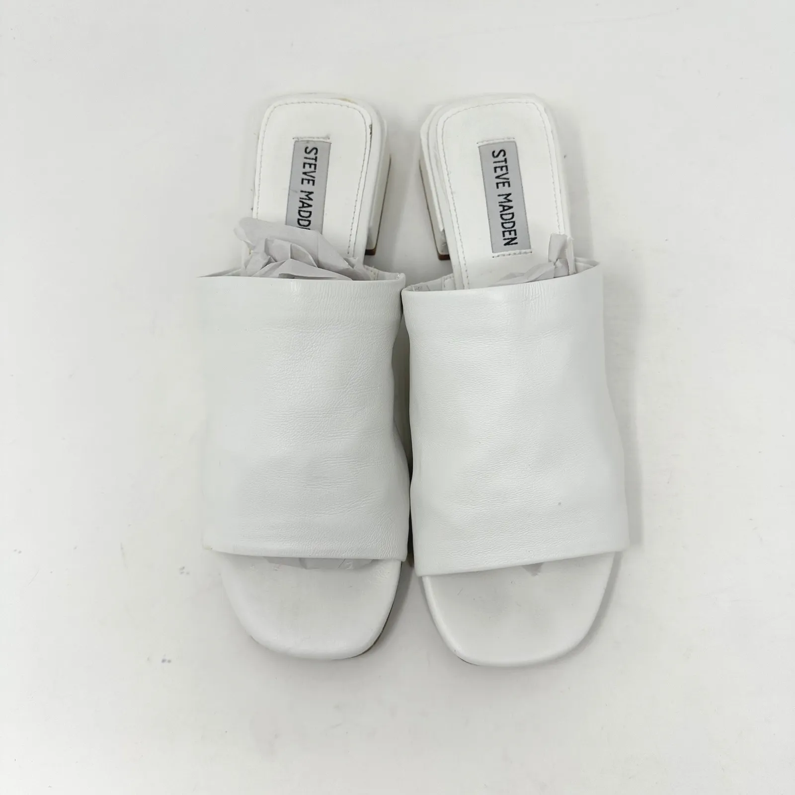 Steve Madden  Anders Leather Slide Sandal White Size 7.5 - Image 3