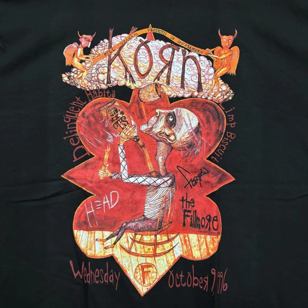 Korn The Fillmore 1996 Nu Metal Band T-Shirt Size Extra Large - Image 2