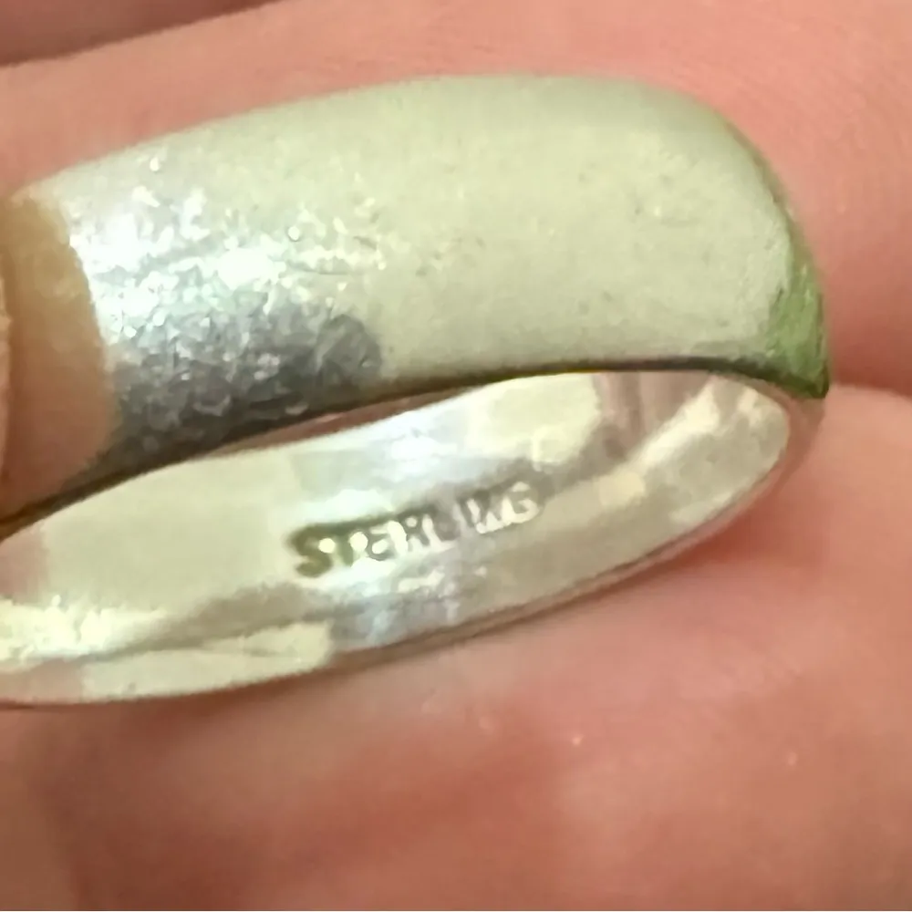 Vintage STERLING Signed Silver Unisex Wedding Band Plain Stackable Ring Size 7 - Image 6