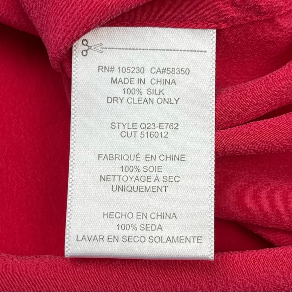 Equipment Femme Red‎ Dust Strawberry Silk Blouse Womens Size XS Off The Shoulder - Image 3