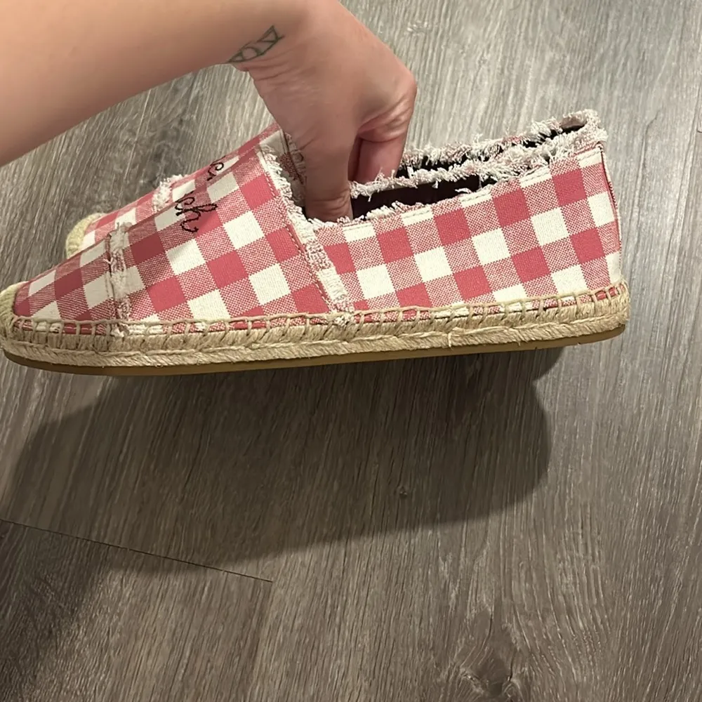 Coach Celina Espadrille Pink Gingham Slip On Shoes Like New Size 8.5B - Image 3