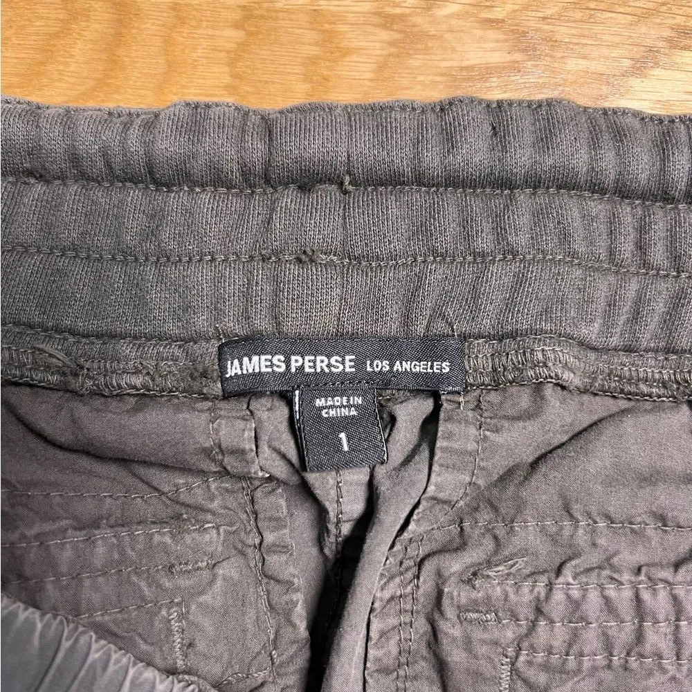 James Perse Mixed Media Parachute Pant Relaxed Fit Pull On Tapered Utility - Image 16