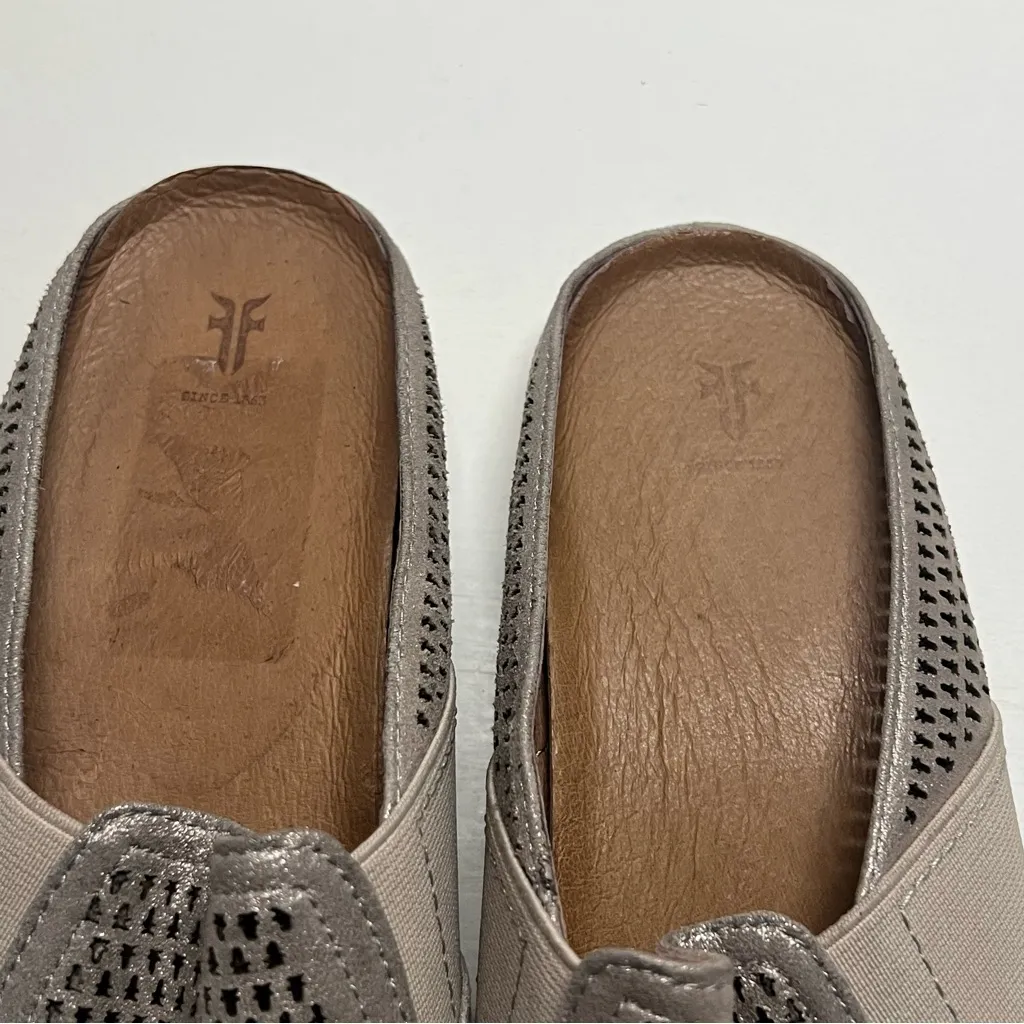 FRYE Melanie Perf Mules Size‎ 9M SLV - Image 9