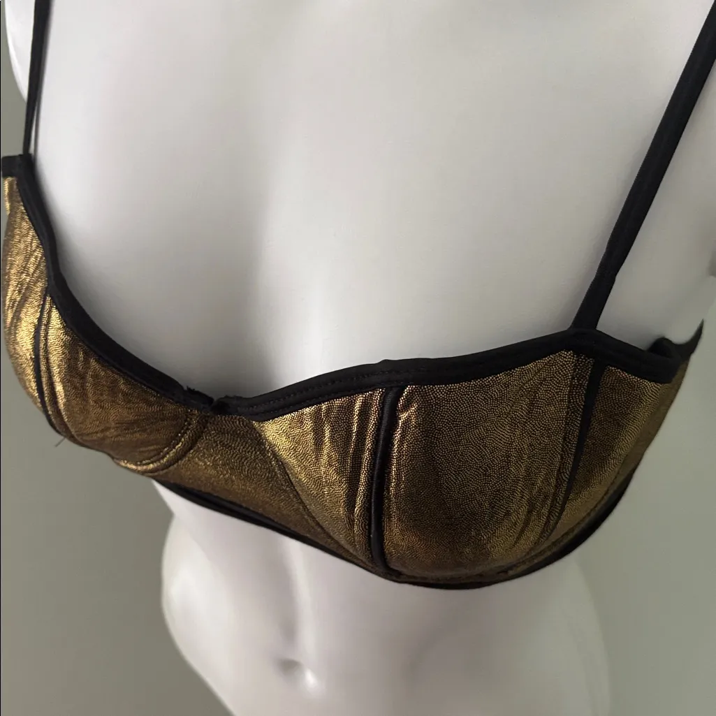 Goddess metallic bra small/medium Gold Size undefined - Image 3
