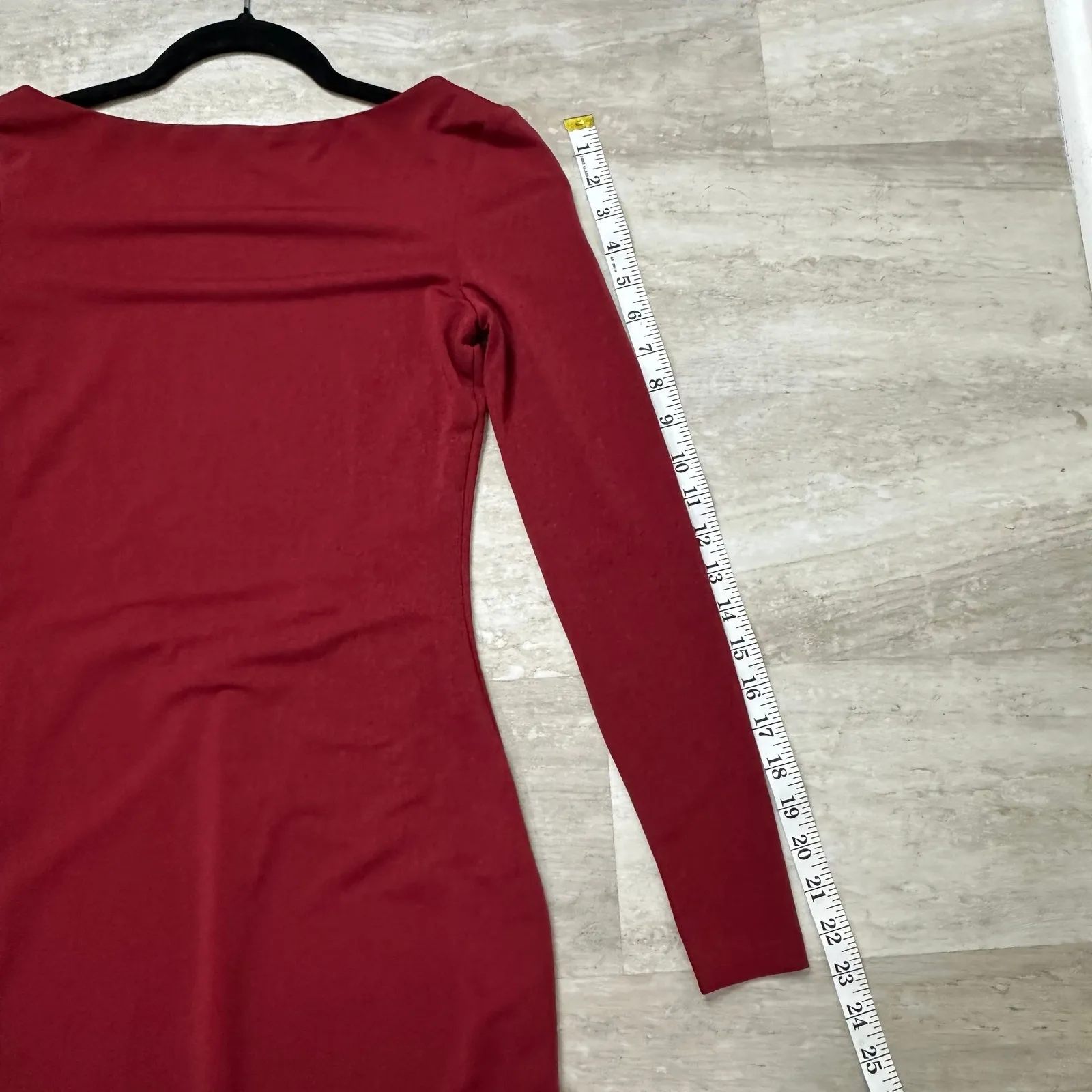 Meshki Dark Red Keren Open Back Maxi Dress Size XS Long Sleeve Backless Cocktail - Image 11