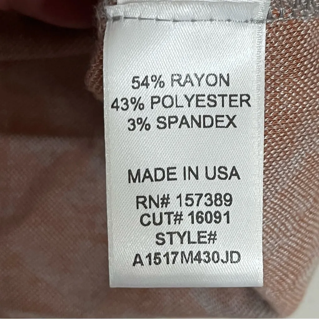 Women’s Originality Geometric Print‎ Cropped Tank Top Size Large Orange & Ivory - Image 5