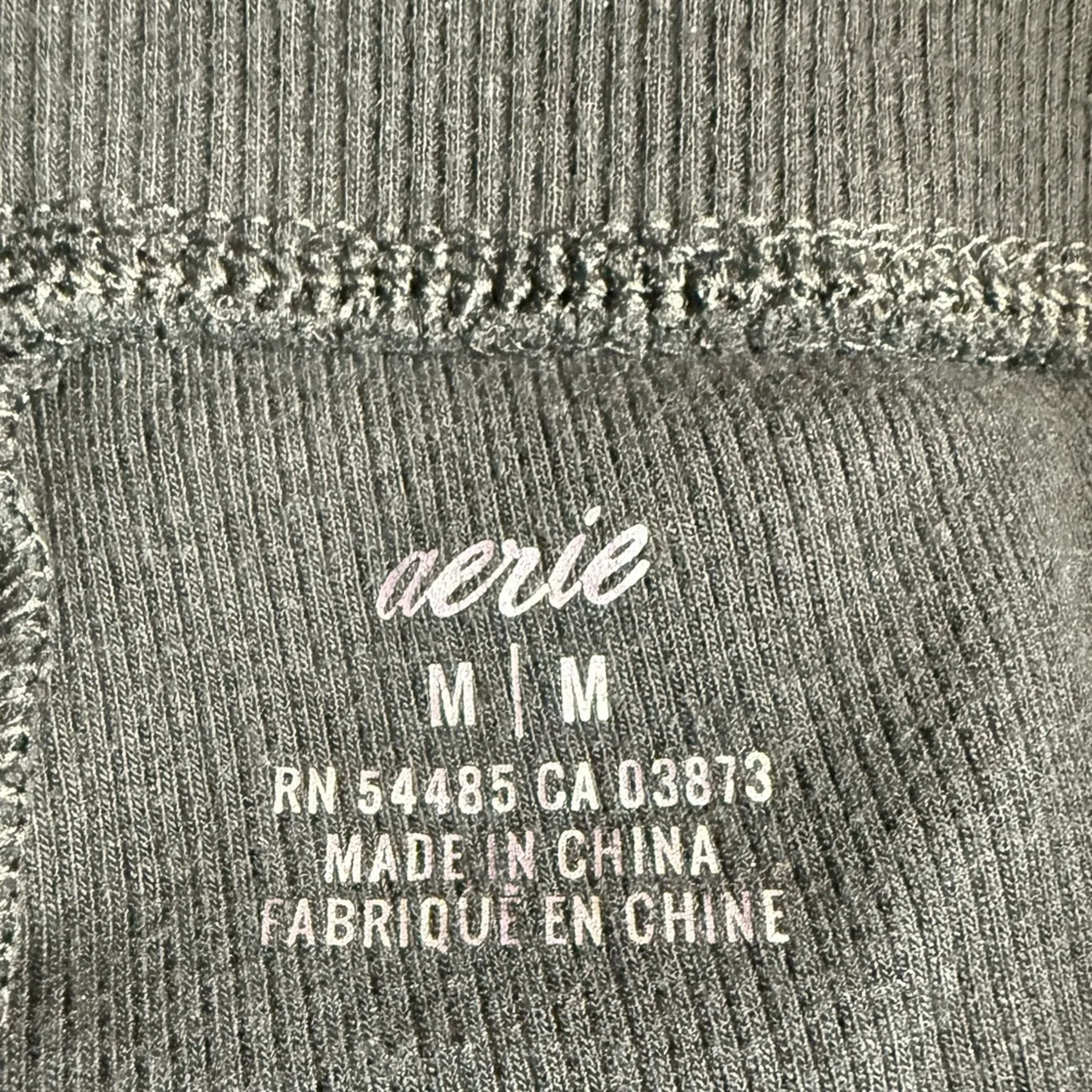 Aerie Ribbed Bootcut Lounge Pants with Tie Waist Black W1179 Sz M - Image 5