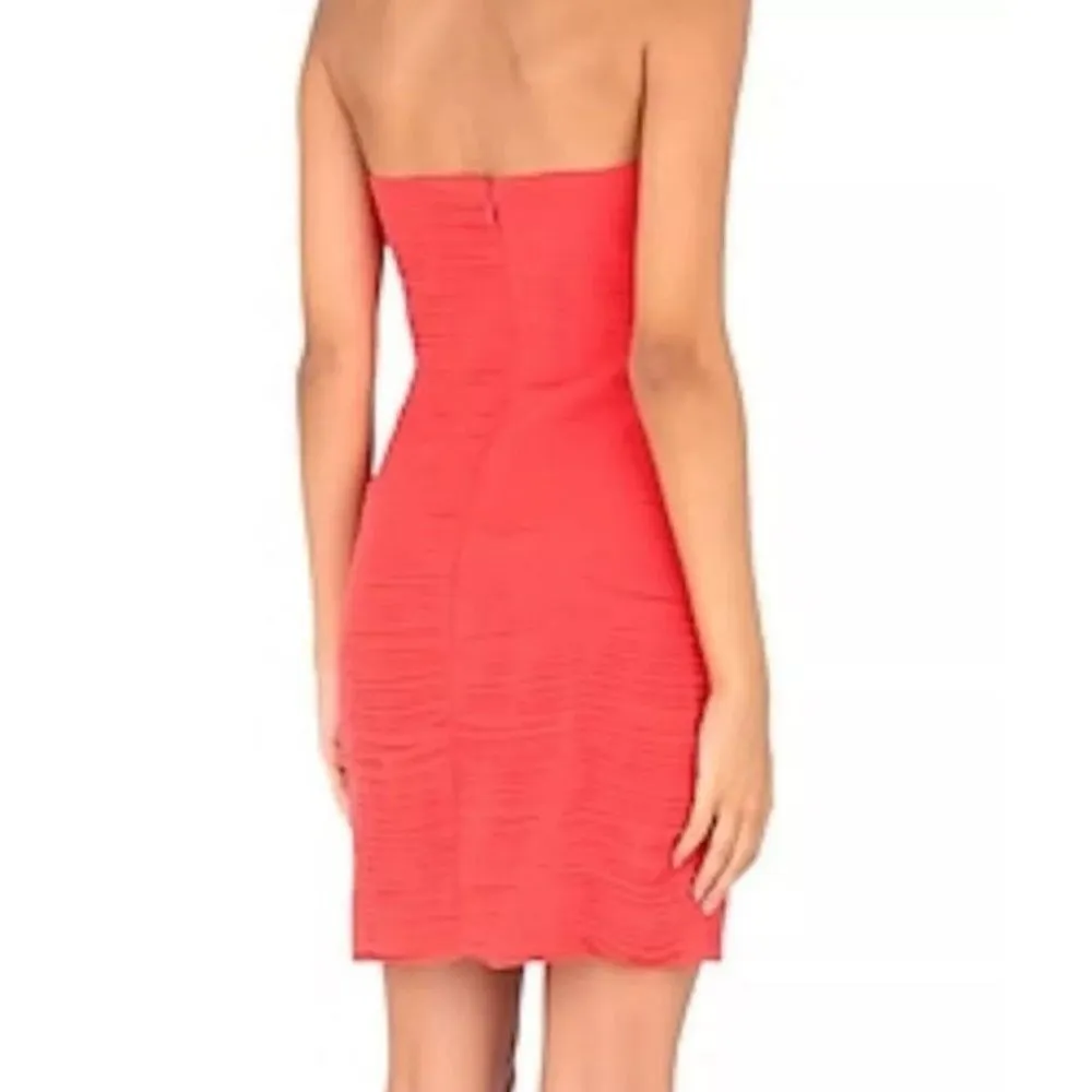 NWT Lavish Alice Pleated Chiffon Minidress Coral SIZE 12 - Image 4