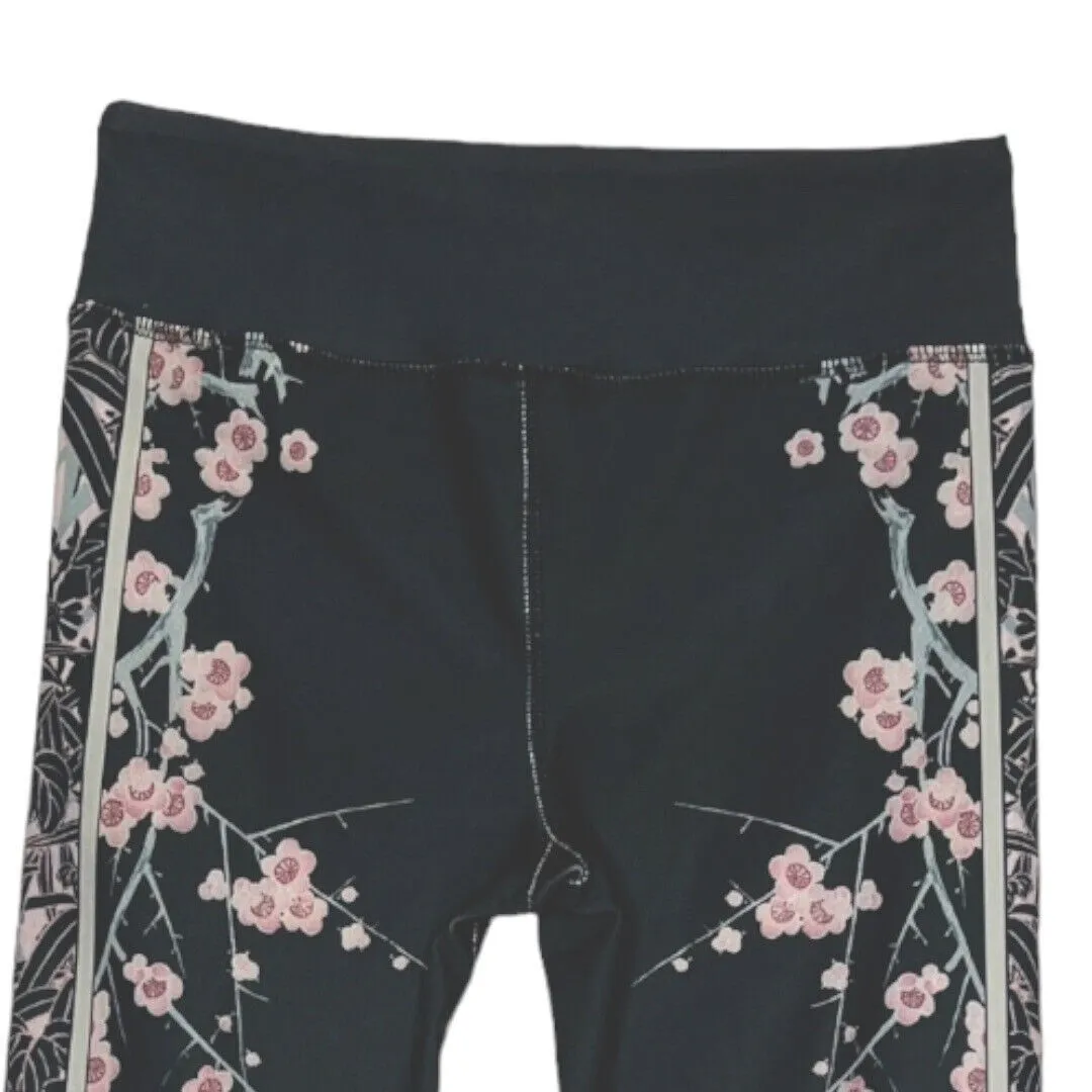 Evolution and Creation Women's Cropped Leggings Dark Gray Pink Floral Size M - Image 4