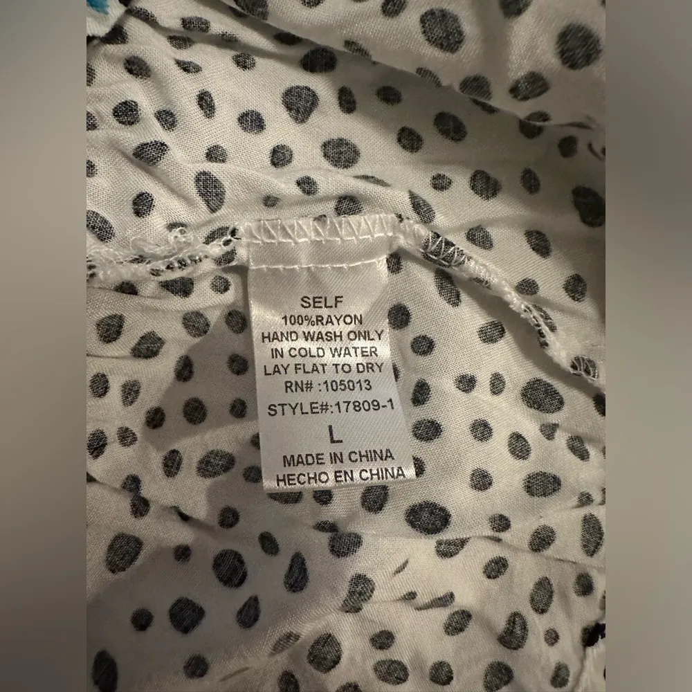Savanna Jane long sleeve v neck white black polka dot size L Size L - Image 7