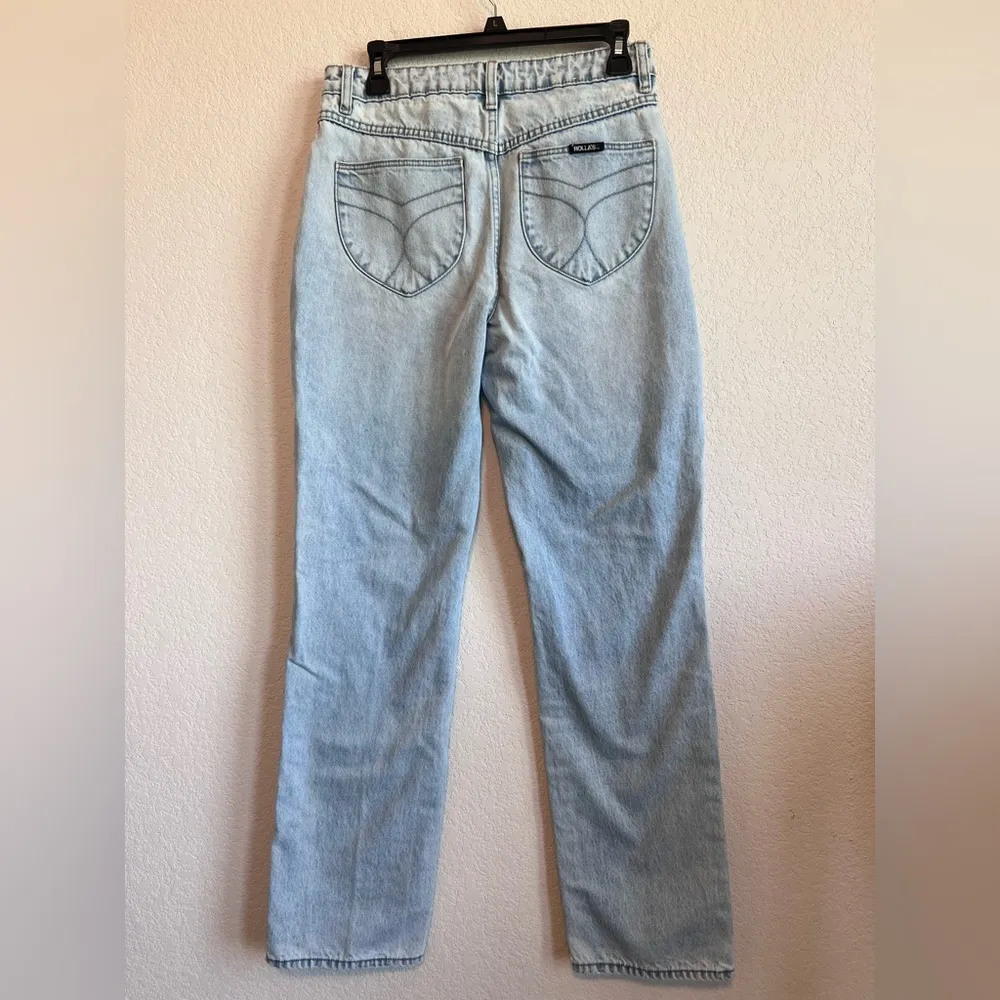 ROLLA'S Classic Straight Jean High Rise Distressed Jeans Size 27 Blue - Image 4