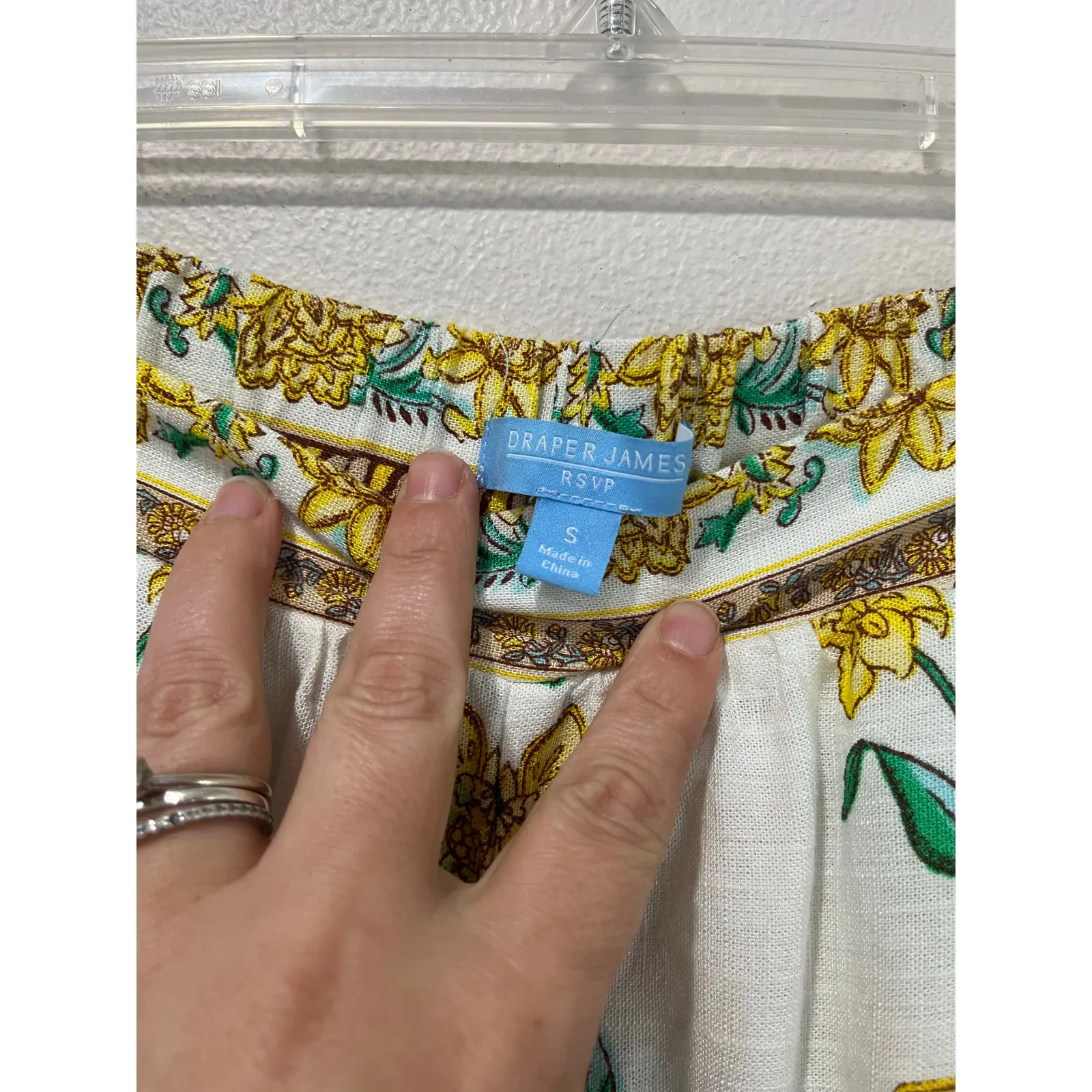 Draper James Floral Pants Size S Linen Rayon Blend Boho Cottagecore Chic - Image 5