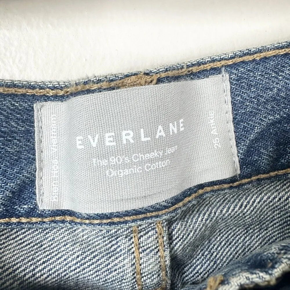 Everlane The 90s Cheeky Ankle Blue Jeans 25 Denim Button Fly Organic Cotton - Image 7