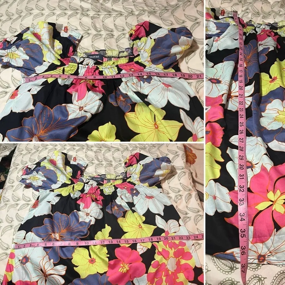 Modcloth Summertime Garden Stories
Smocked Mini Dress Honolulu Floral M NWOT - Image 10