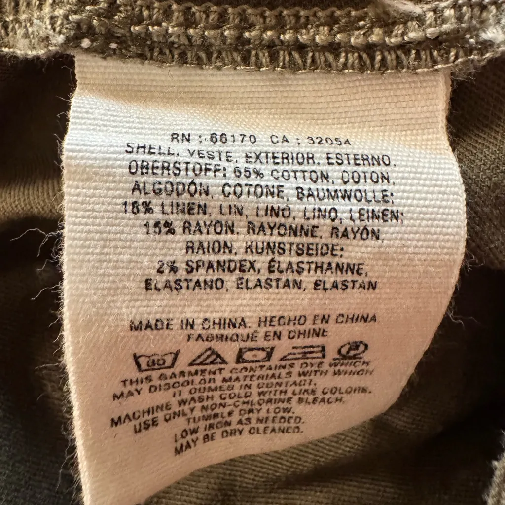 Anthropologie Floral Embroidered Utility Pants Olive Green Patchwork Ankle SZ 27 - Image 4