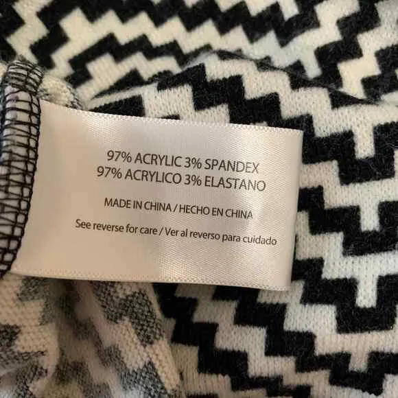 The Limited Cardigan Womens Size XL Black White‎ Duster Wrap Front Chevron Print - Image 5