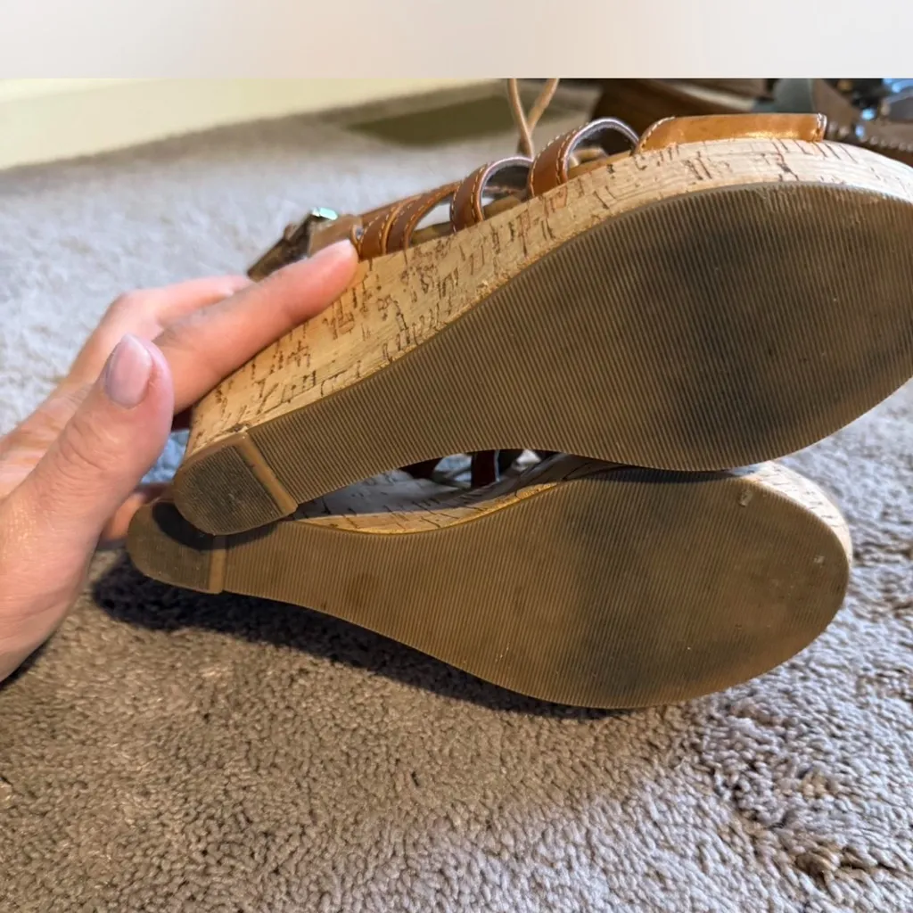 Guess Tan Lace-Up Gladiator Sandals - Image 5