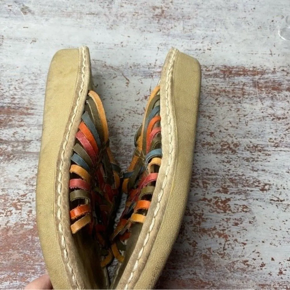 Earth spirit Gelron 2000 multicolor leather shoes sandals BoHo Bohemian 7.5 - Image 4