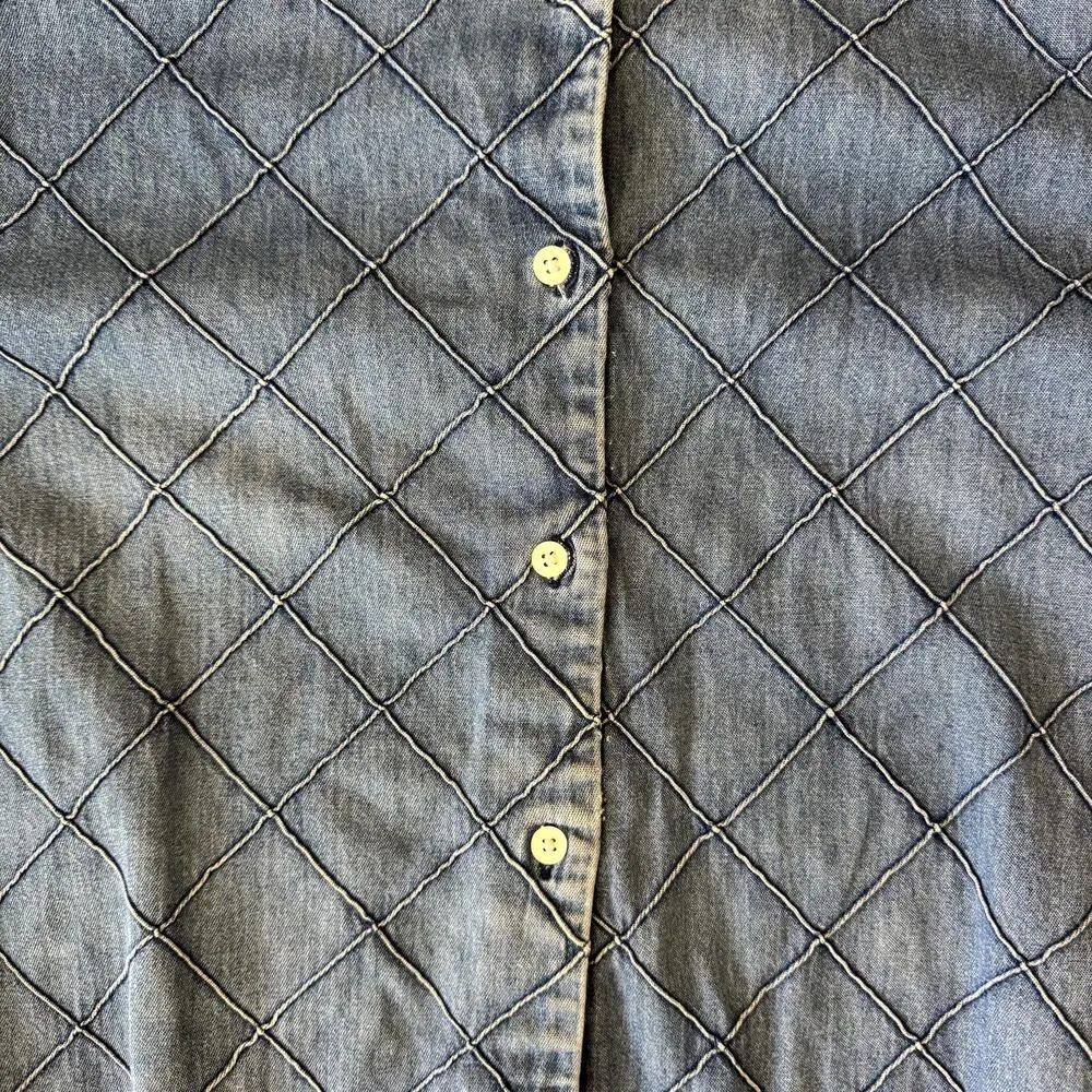 VTG 90s Cabin Creek Women's Denim 100% Cotton Button-Up Shirt Large - Image 3