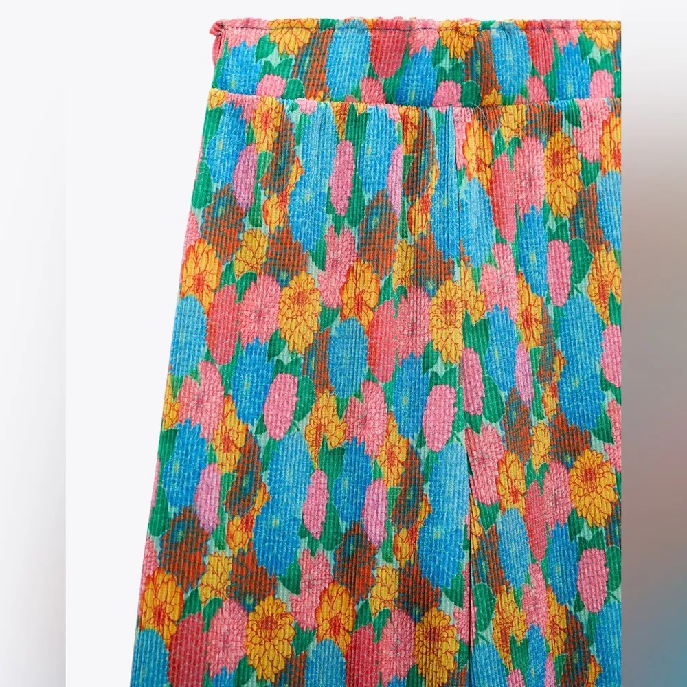 Zara Flare Wide Leg Trouser Pants Multi Color Size S NEW - Image 11
