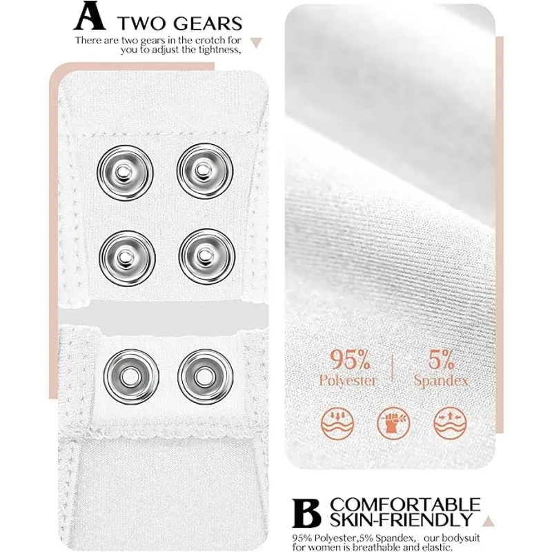 BRAND NEW NWT ~ Women's White Long Sleeve Bodysuit Leotard Jumpsuit ~ Size LARGE - Image 4