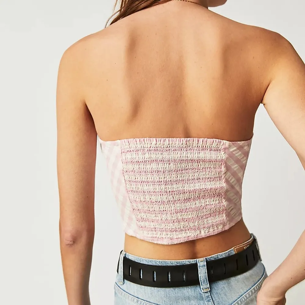 NWOT Free People Leilani Gingham Tube Top - Image 3