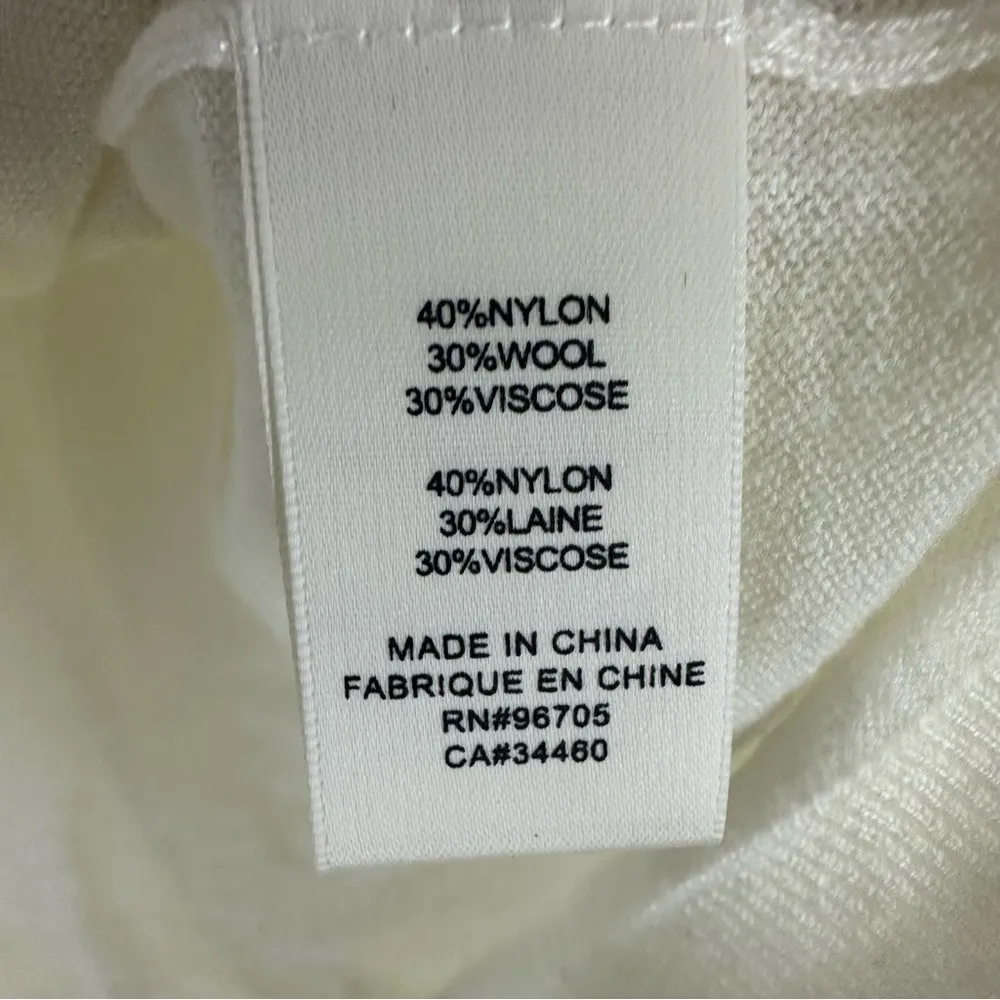 NWT Rebecca Taylor Off Shoulder Wool Blend Sweater Womens Large Beige - Image 7