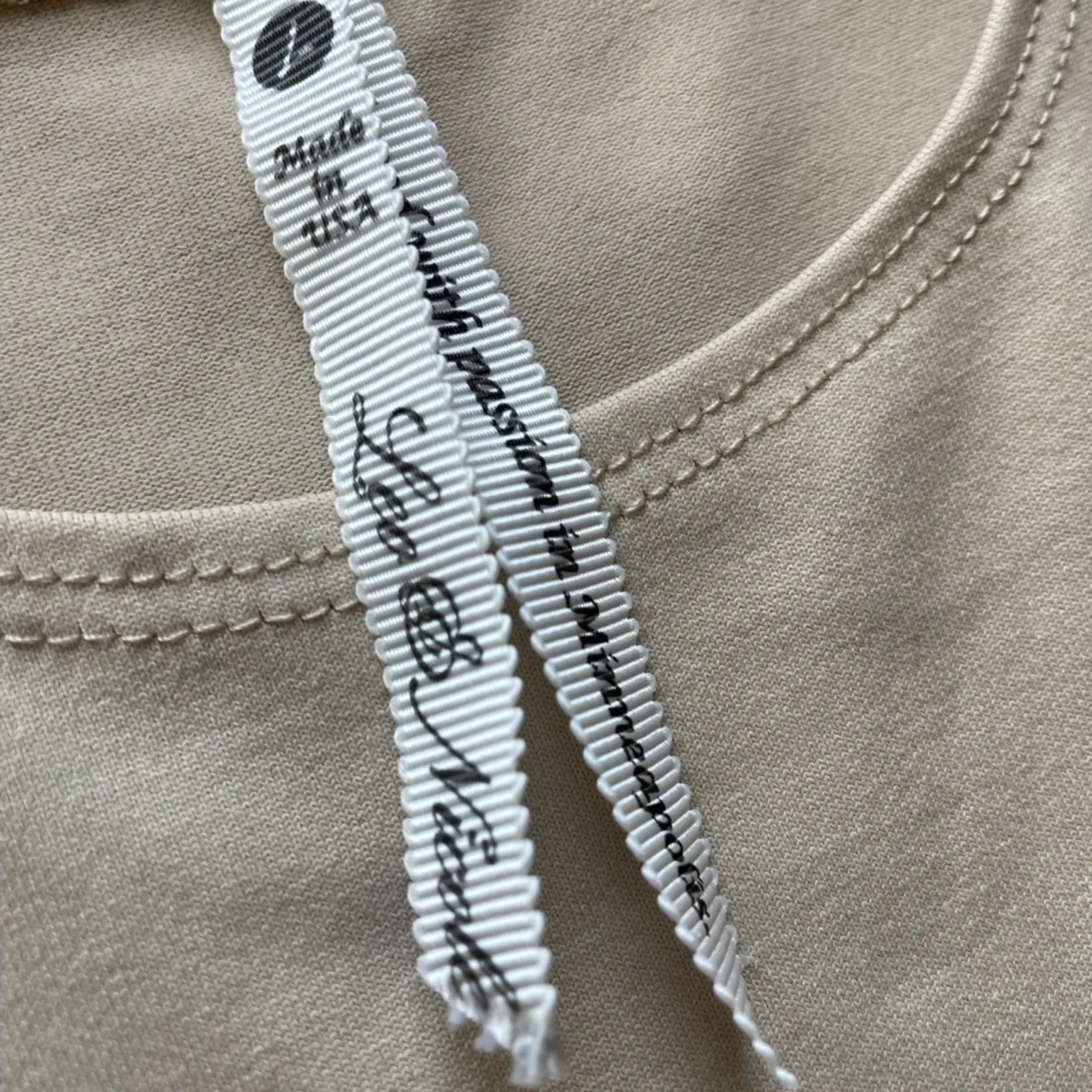 Leo & Nicole Khaki Tan USA made Nylon Form Loving Tank size Large - Image 3