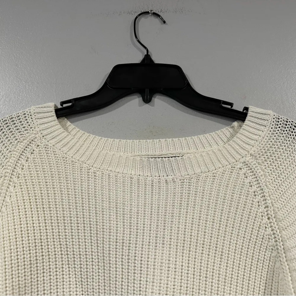 Gracia White Knit Cropped Sweater Large L NEW - Image 2